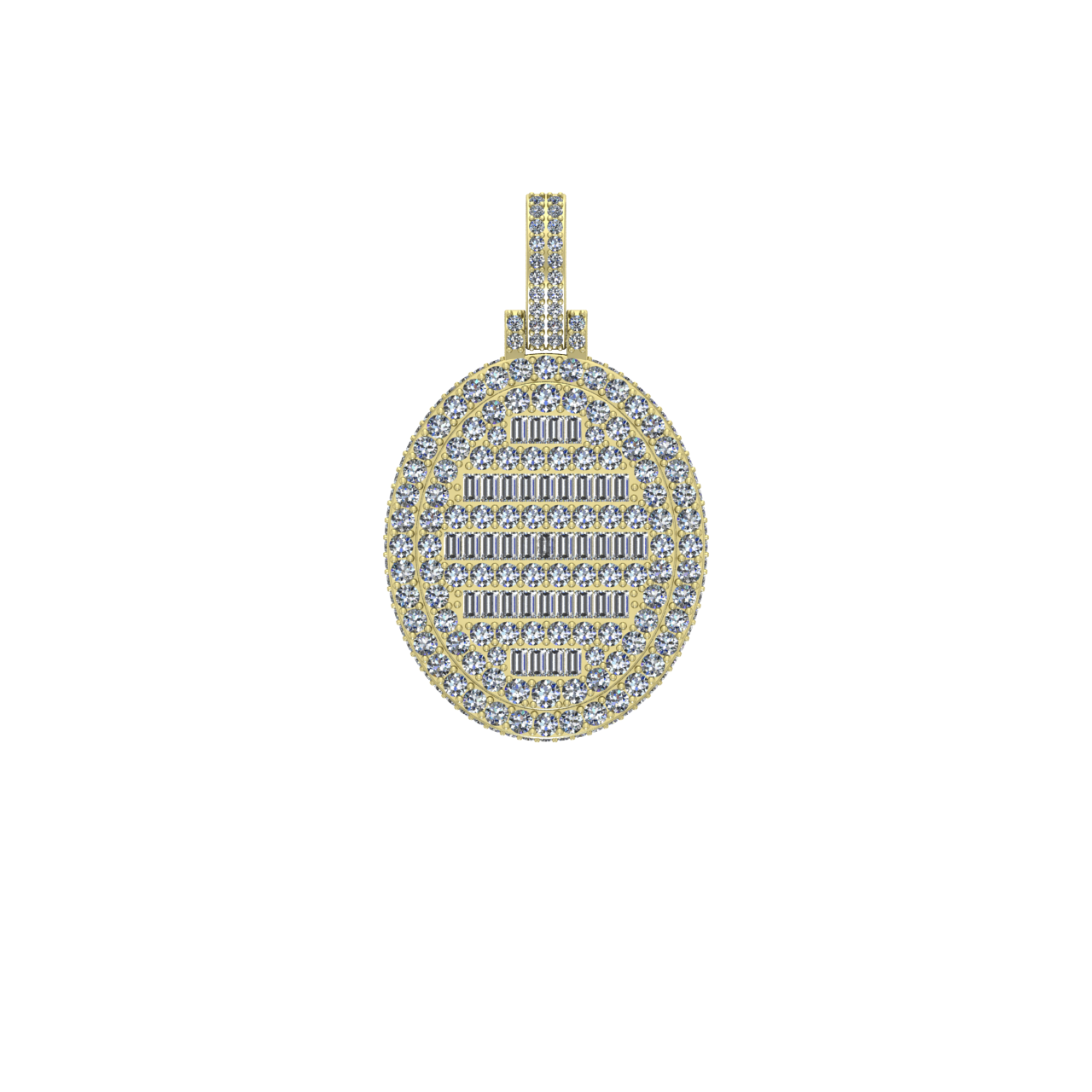 HIP-HOP DOG TAG DIAMONDS PENDANT